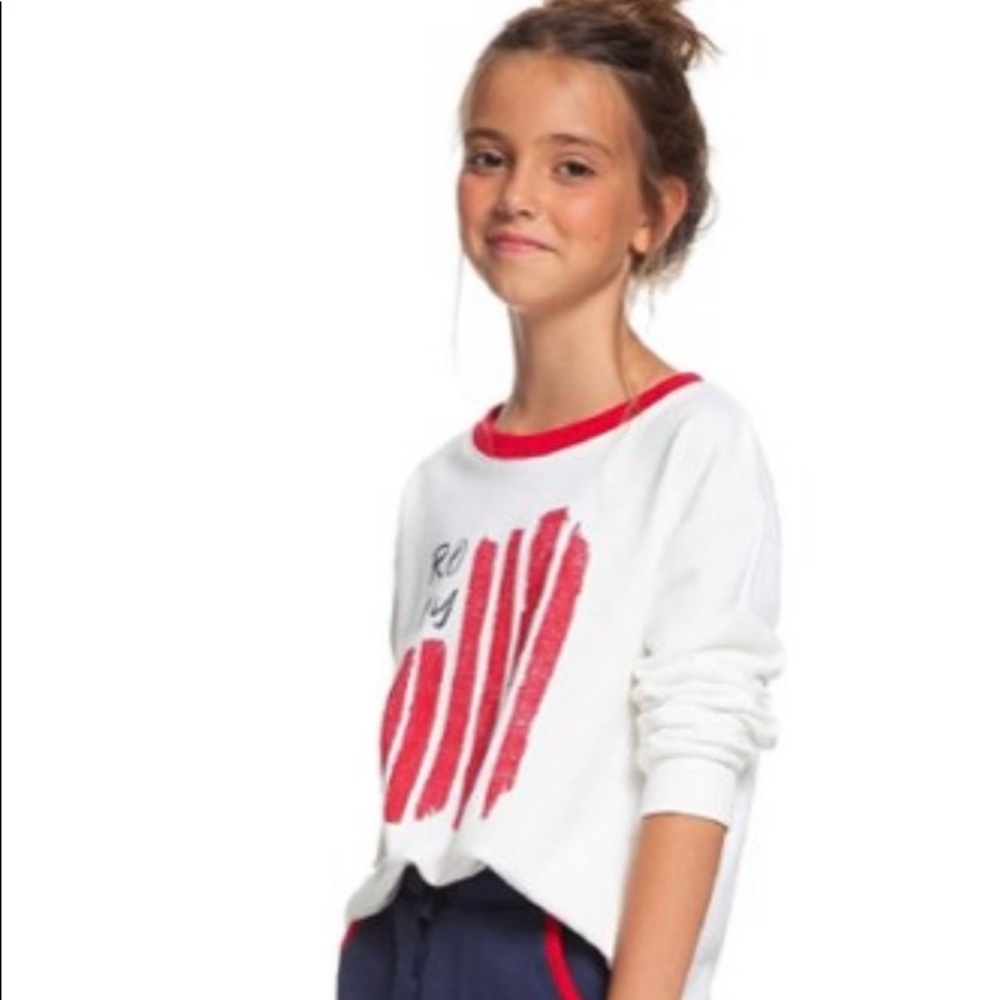 - NWT Roxy girls toddler size 4 Red, white and blue sweatshirt